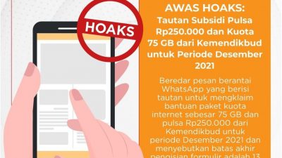 Viral! Pemerintah Beri Bantuan Pulsa Rp 250 Ribu dan Kuota 75 GB, Cek Faktanya