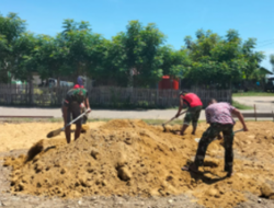 Satgas TMMD 112 Bangun Lapangan Volly di Gampong Blang Naleung Mameh