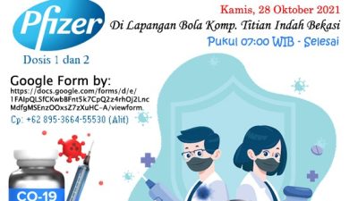 Peringati Hari Sumpah Pemuda, BPBN Bekasi Raya Bakal Gelar Vaksinasi Massal