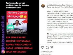 Viral Jokowi Sebut Covid-19 Bisa Musnah dengan Sinar Matahari, Ini Faktanya