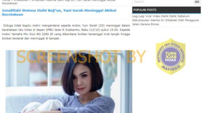 Yuni Shara Dikabarkan Meninggal, Cek Faktanya