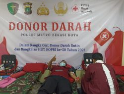 HUT Korpri Ke-50, Jajaran Polrestro Bekasi Kota Gelar Donor Darah