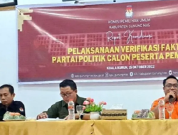 KPU Gunung Mas Verifikasi Faktual Enam Partai Politik