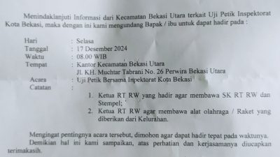 LSM Tri Nusa Bekasi Raya Soroti Surat Edaran Pengembalian Alat Olahraga di Kota Bekasi