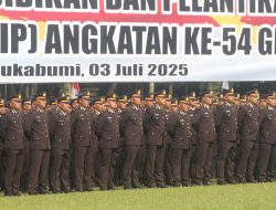 Kapolri Lantik 1.848 Perwira SIP Angkatan 54 Gelombang I di Sukabumi