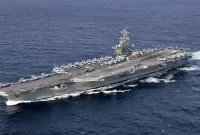 Garda Revolusi Iran mengklaim menyerang kapal induk USS Abraham Lincoln dengan empat rudal balistik usai eskalasi konflik Iran dengan AS-Israel. (Istimewa)