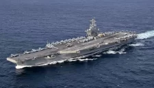 Garda Revolusi Iran mengklaim menyerang kapal induk USS Abraham Lincoln dengan empat rudal balistik usai eskalasi konflik Iran dengan AS-Israel. (Istimewa)