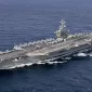 Garda Revolusi Iran mengklaim menyerang kapal induk USS Abraham Lincoln dengan empat rudal balistik usai eskalasi konflik Iran dengan AS-Israel. (Istimewa)