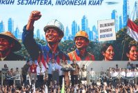 Presiden Prabowo hadir saat perayaan Hari Buruh 2026. (Foto: Ist)