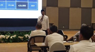 Menteri Sosial Saifullah Yusuf saat memberikan sambutan kepada peserta pelatihan Pengelolaan Barang Milik Negara 