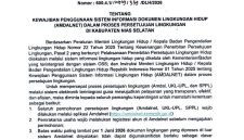 Surat Edaran Bupati Nias Selatan Nomor : 600.4.1/12919/339/DLH/2026 yang diterbitkan pada 12 Mei 2026.