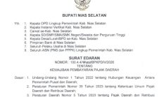 Pemkab. Nias Selatan : Bukti Lunas PBB dan PKB Jadi Syarat Pelayanan Publik