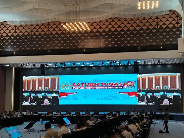Wakil Ketua DPR RI Sufmi Dasco Ahmad memimpin rapat koordinasi antara Satuan Tugas Pemulihan Pascabencana DPR RI dan Satuan Tugas Percepatan Rehabilitasi dan Rekonstruksi Pascabencana Wilayah Sumatra. (Foto: ist)