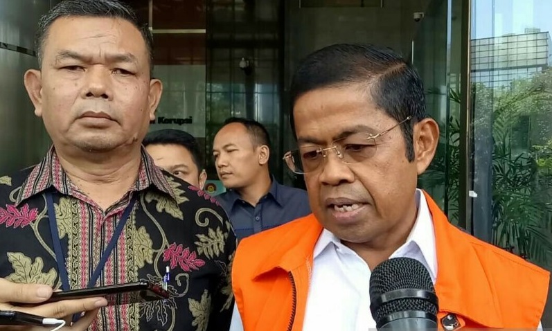 Idrus Marham memakai rompi tahanan KPK (Ist)