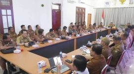 Kondisi Rapat Koordinasi (Rakor) Organisasi Perangkat Daerah (OPD) di lingkungan Pemerintah Kabupaten Nias Selatan. (Foto: Mediakarya)