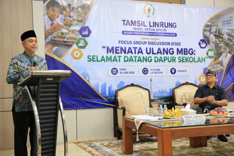 Tamsil dalam Diskusi Media Forum Jurnalis Merdeka bertajuk “Menata Ulang MBG: Selamat Datang Dapur Sekolah” di Jakarta, Rabu, (10/6/2026).