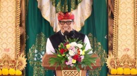 Bupati Tabanan I Komang Gede Sanjaya membuka Parade Gebogan dan Baleganjur 2026 di Ulun Danu Beratan dan The Blooms Bali.