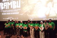 Para pemain dan kru film Anak-Anak Bambu saat press screening di Epicentrum. (Foto: Hab)