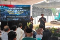Menko Bidang Infrastruktur dan Pembangunan Kewilayahan RI, Agus Harimurti Yudhoyono saat datang ke kota Bekasi