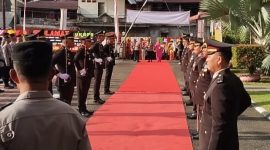 Prosesi penyambutan pada Sertijab Kapolres Nias Selatan 