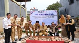 Peletakan batu pertama (groundbreaking) biodigester komunalberbasis sampah organik di Rorotan dan Rawa Badak.