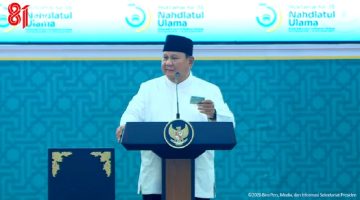 Presiden Prabowo Menerima KTA Warga NU Pada Penutupan Harlah NU Ke 35