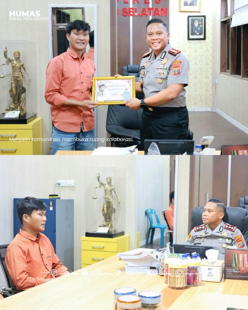 Kapolres Nias Selatan saat terima perwakilan GMNI