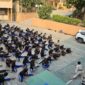 Suasana pelatihan beladiri Ju-Jitsu oleh Polsek Bekasi Selatan 