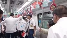 Teddy Indra Wijaya saat saat mengusir sejumlah direksi pengelola sektor tranportasi dalam acara Peresmian LRT jurusan Manggarai-Kelapa Gading pada 16 September 2026.