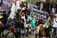 Warga Pati Jawa Tengah saat melakukan aksi (Foto: Istimewa)