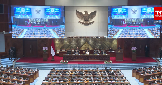 Dewan Perwakilan Rakyat (DPR) RI mengesahkan RUU APBN Tahun 2027. Pengesahan digelar pada Rapat Paripurna ke-7. (Foto/TV Parlemen)