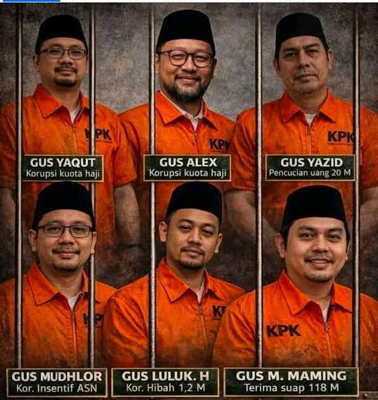 Sejumlah Gus yang terseret kasus korupsi (Foto: Ist)