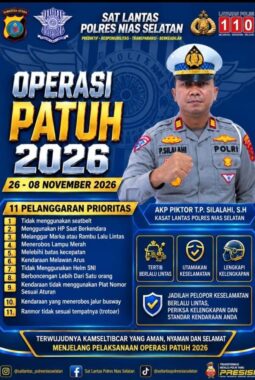 Sat Lantas Nias Selatan Bidik 11 Pelanggaran Ini Mulai Senin Depan